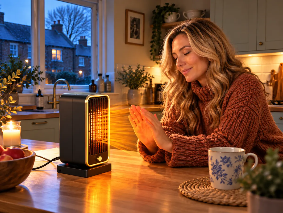 Warming hands by the Keilini Heater Pro